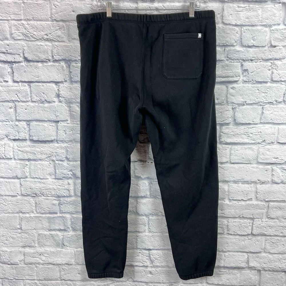 FIGS Jogger Sweatpants Men Black Drawstring Fleece Stretch Pants Size XL‎
